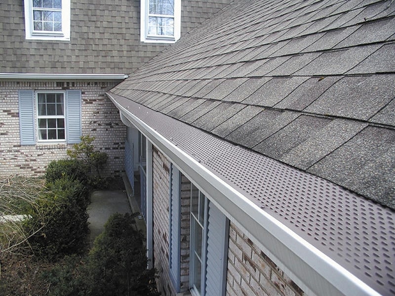Gutter guards on house